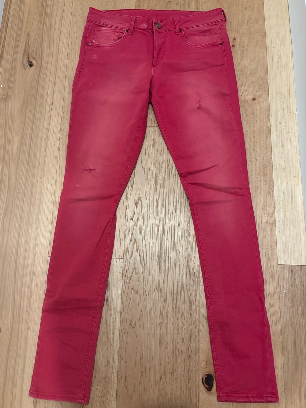 H&M red skinny jeans size 10